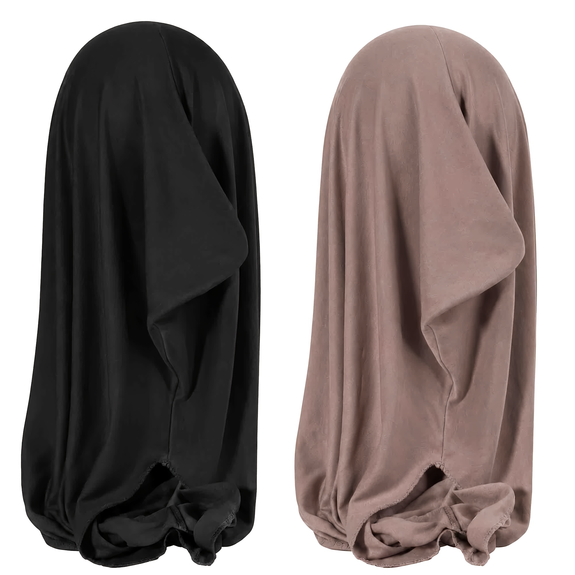 TEMU 2pcs Women's Middle Eastern Traditional Cultural Apparel Accessories, Solid Color Agalik , Instant Headscarf, Multiple Colors , Breathable And