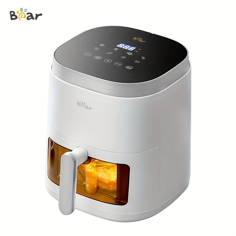 

Bear Air Fryer, 5.3qt 8-in-1 Quick And Oil-free Healthy Meals, Easy View, Smart Digital Touchscreen, Dishwasher-safe&non-stick Basket, Disposable Paper Liner And Recipes Included, White