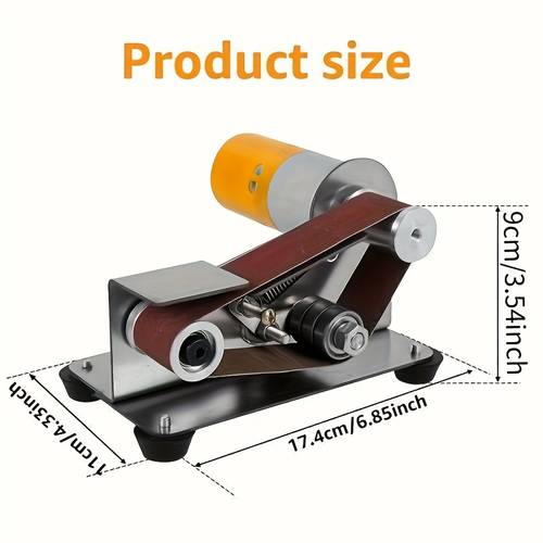 electric mini belt sander with 7 adjustable 110v compact grinder sharpener polisher for diy crafts knife making wood metal working 10 belts accessories mini grinder