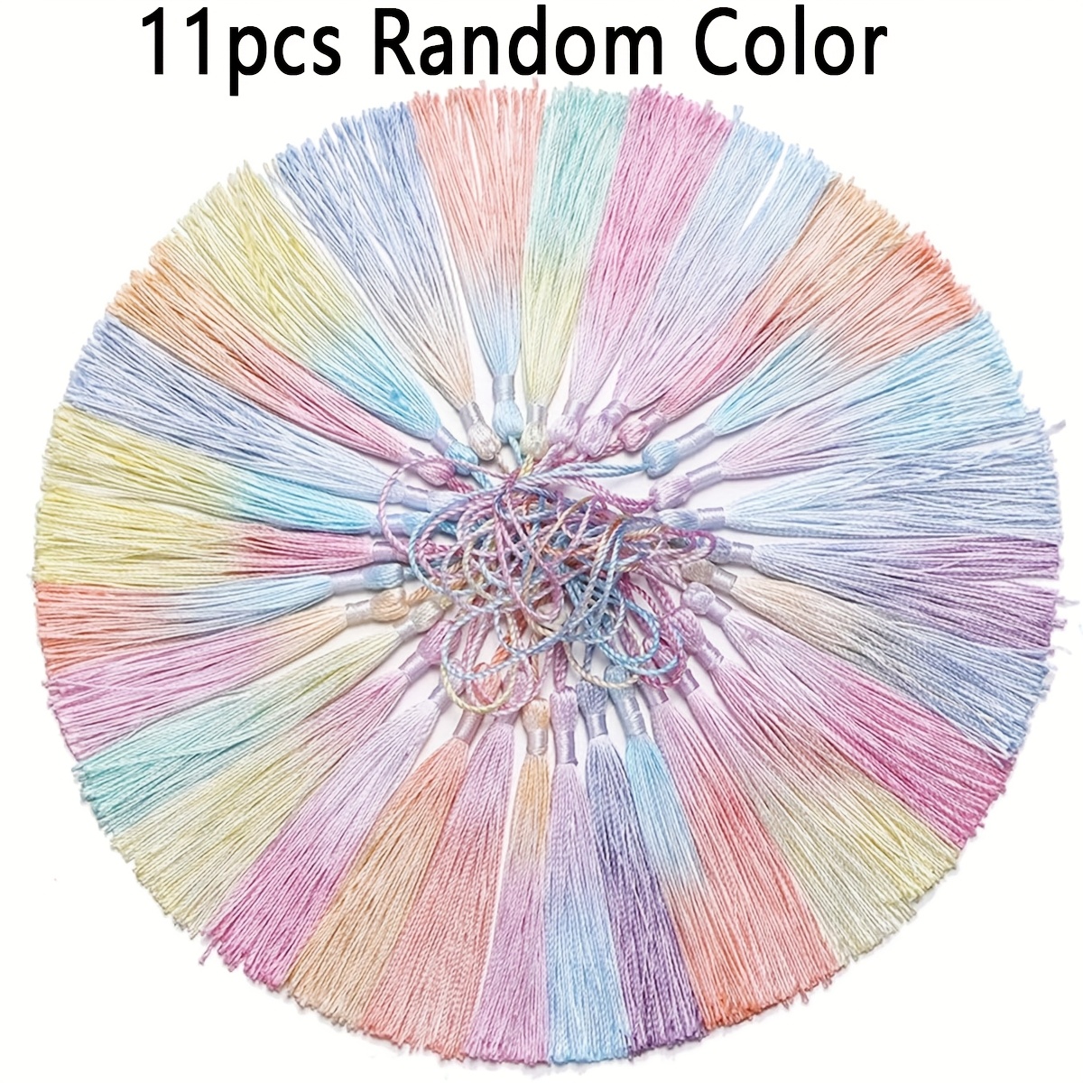 TEMU A Set Of 11pcs, Including Random Color Gradient Tassels, Perfect For Jewelry And Craft Projects. Light To Dark Tassel Bookmarks Are Perfect For