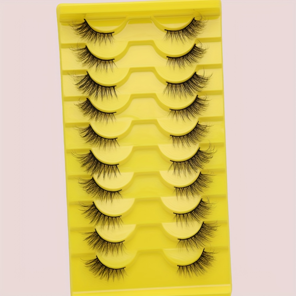 Image of 10 Pairs Lightweight False Eyelashes - Natural Look For Daily Wear & Special Occasions, 3d Fluffy & Thick, C/d Curling, Lengths (10-12mm To 16-18mm)