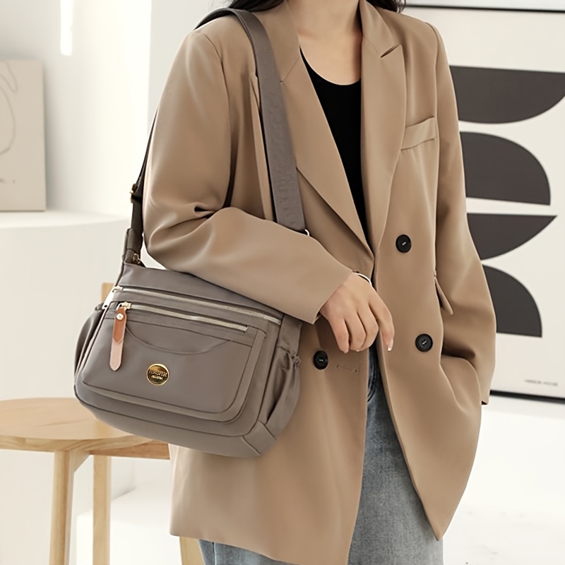 Unisex Multi-Layer Shoulder Bag, Versatile Crossbody Option