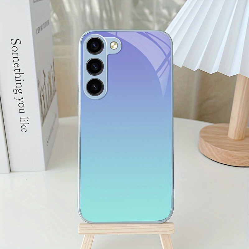 TEMU Phone Case: Gradient Purple Green Pattern Glass Phone Case For Galaxy S24/s24 Plus/s24 Ultra S23/s23 Plus/s23 Ultra, S22/s22 Plus/s22 Ultra,