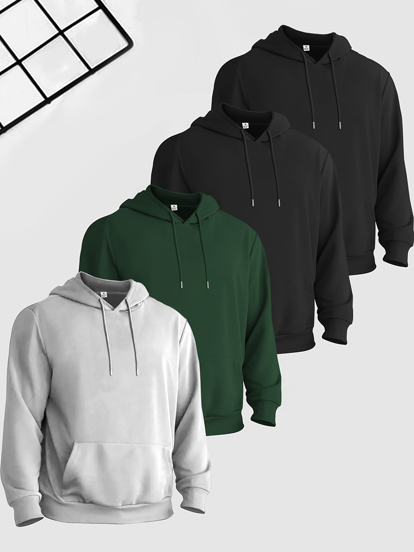 Four-Piece Set of Solid Color Hoodies in European And American Style