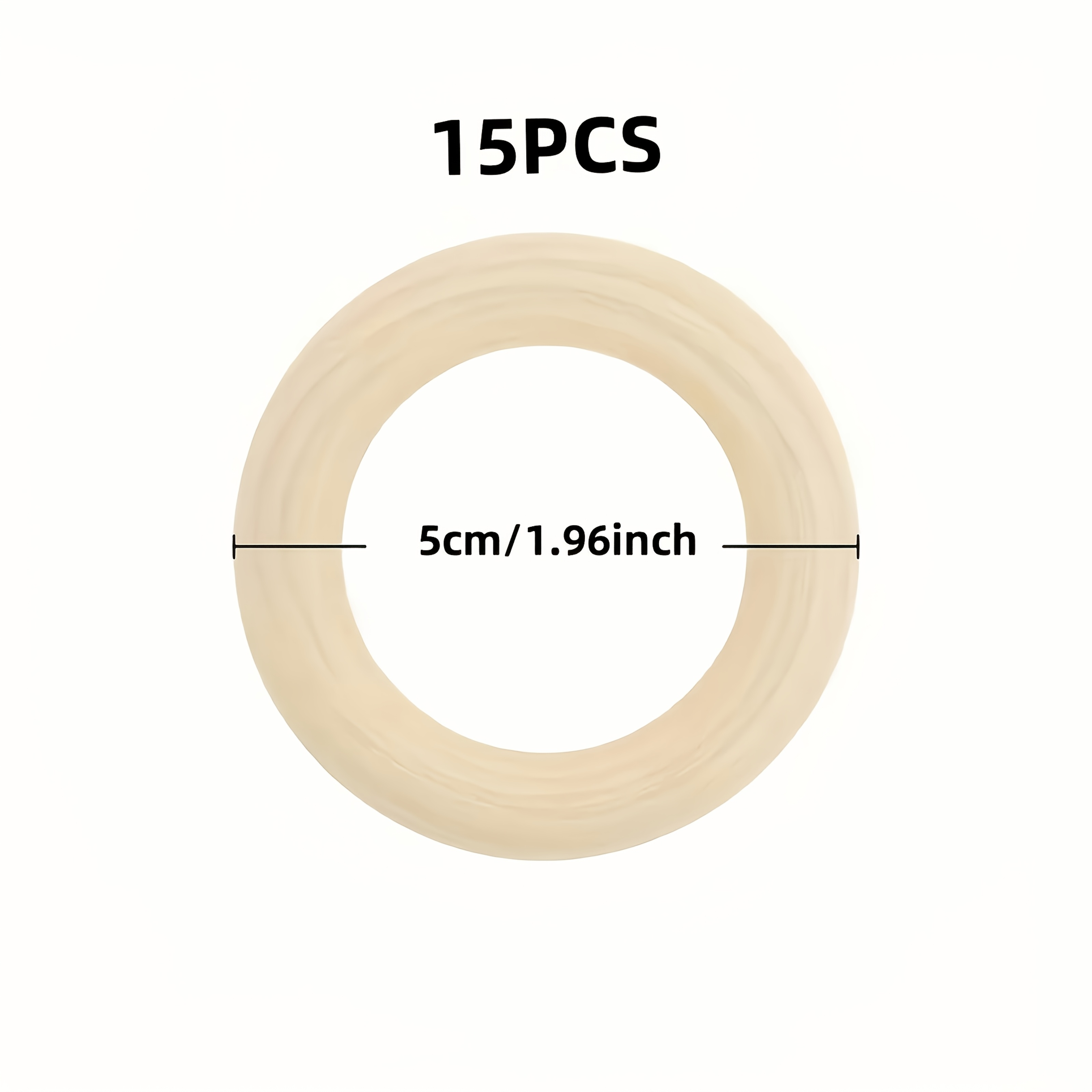 Image of 15pcs 5cm Wooden Rings, Wooden Craft Supplies For Making Apparel Accessories, Ideal For Diy Projects And Carving Accessories