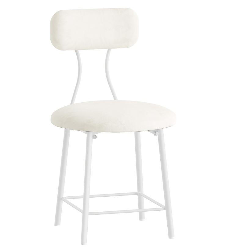 TEMU Silla de Tocador, Taburete de Maquillaje, Reposapiés para Sala, Taburete para Dormitorio, Taburete con Patas de Metal, Taburete Tapizado para