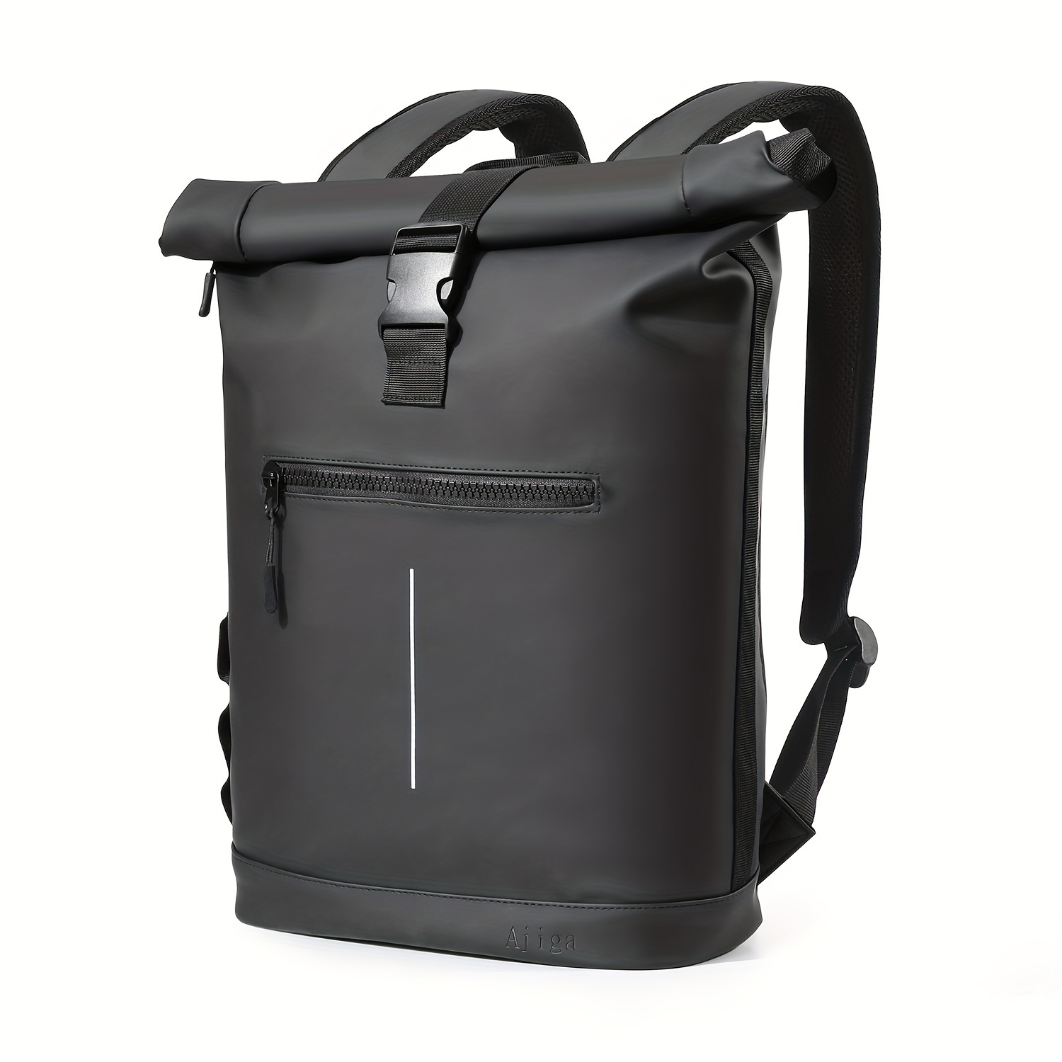 Ajiga Lightweight High Backpack For 17" Laptop - Anti-theft Zipper, Adjustable Shoulder Straps, Foldable Daypack For , Black, Casual Backpack | Foldable Backpack | Adjustable Straps
