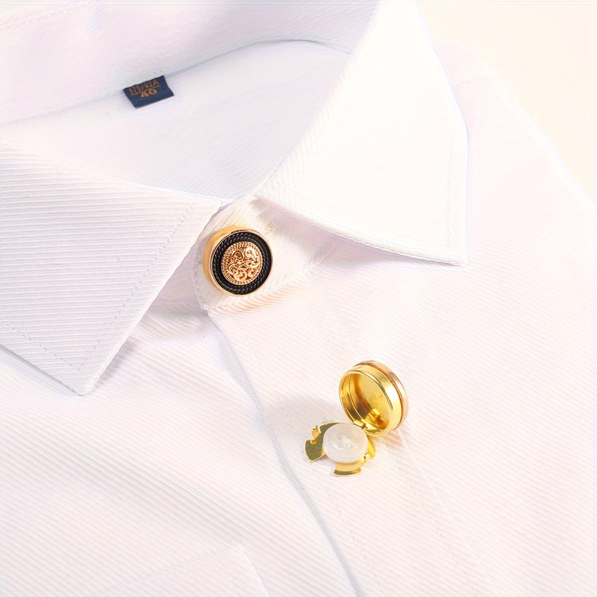 

Vintage Metal Cufflinks Button Covers Set Of 2, Fashionable Shirt Sleeve Button Holder, Seamless Shirts Dress Accessory, Luxury Clip Decorations