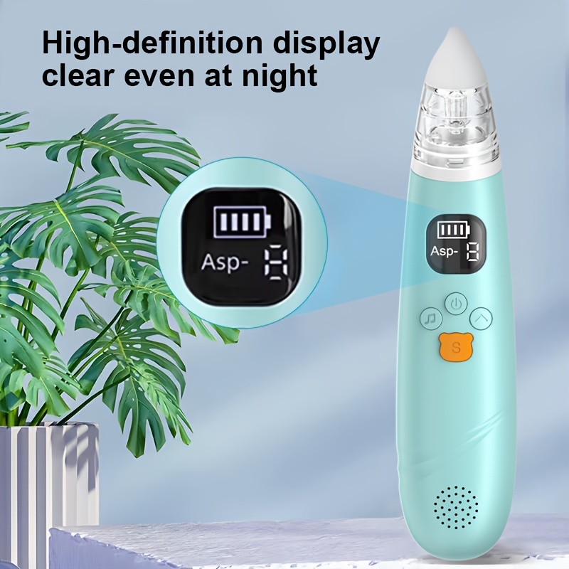   electric nose cleaner with adjustable suction soothing music lights soft silicone tips purple green professional version details 4