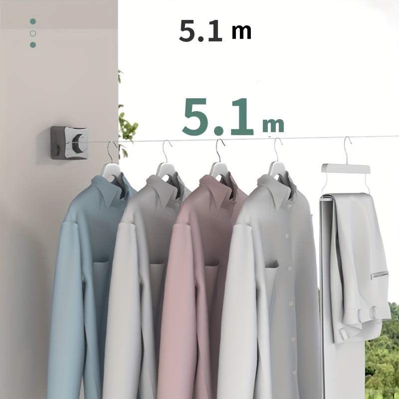 retractable indoor clothesline 5 1m length abs material suitable for living room balcony bathroom details 3