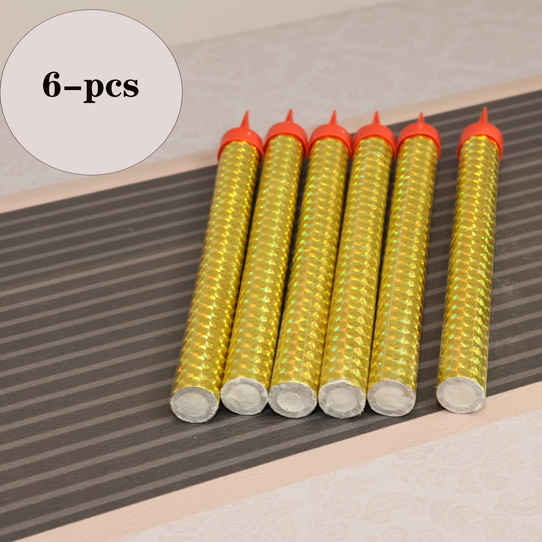 TEMU [fireworks Version]6pcs Birthday Peanut Day Candles With Golden , Party Candles, Cake Candles, Birthday Parties, Wedding Decorations, Party