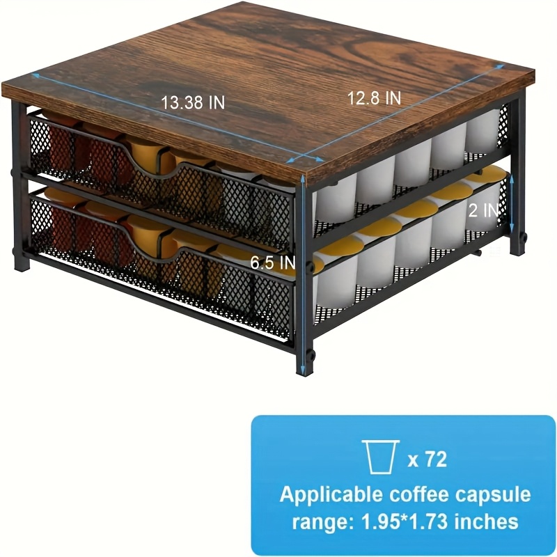 helpful Counter Coffee Pod Holder, K Cup Storage Drawer Holder, K Cup Capsule Storage Pod Storage Box, Coffee Site Capsule Storage With Sliding Basket, Brown 11 Counter Coffee Pod Holder, K Cup Storage Drawer Holder, K Cup Capsule Storage Pod Storage Box, Coffee Site Capsule Storage With Sliding Basket, Brown