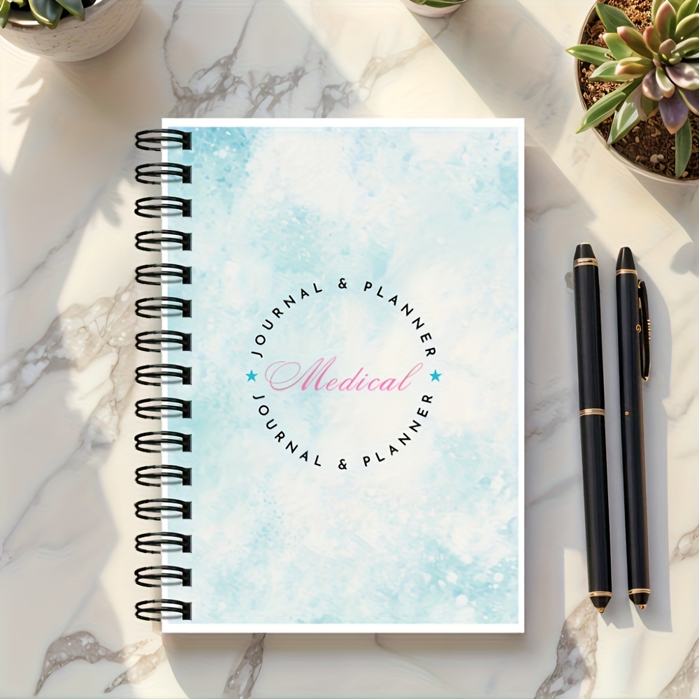 TEMU Health Organizer For Adults - Featuring A Medication , Blood Pressure Record, & Mood Diary, & - Convenient Spiral Notebook For Wellness