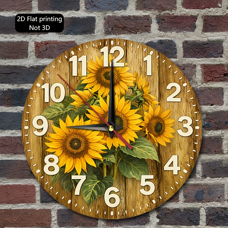 TEMU Orologio da parete in legno 1 pz con e targa in legno - Decorazione minimalista in stile fattoria adatta per soggiorno, camera da letto, cucina,