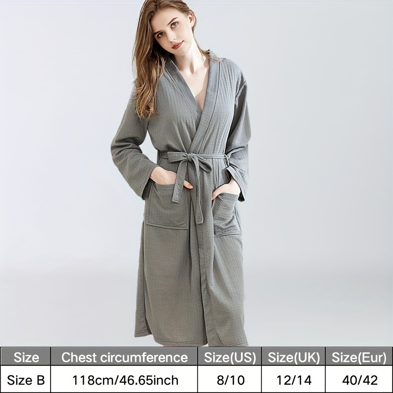 Spring Summer Thin Soft Absorbent Bathrobe Waffle Tie Bath - Temu Ireland