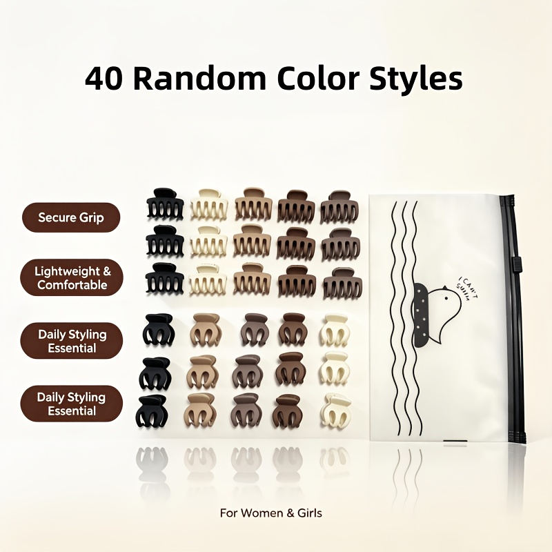 10pcs Matte Mini Pumpkin Dragon Claw Hair Clips Set