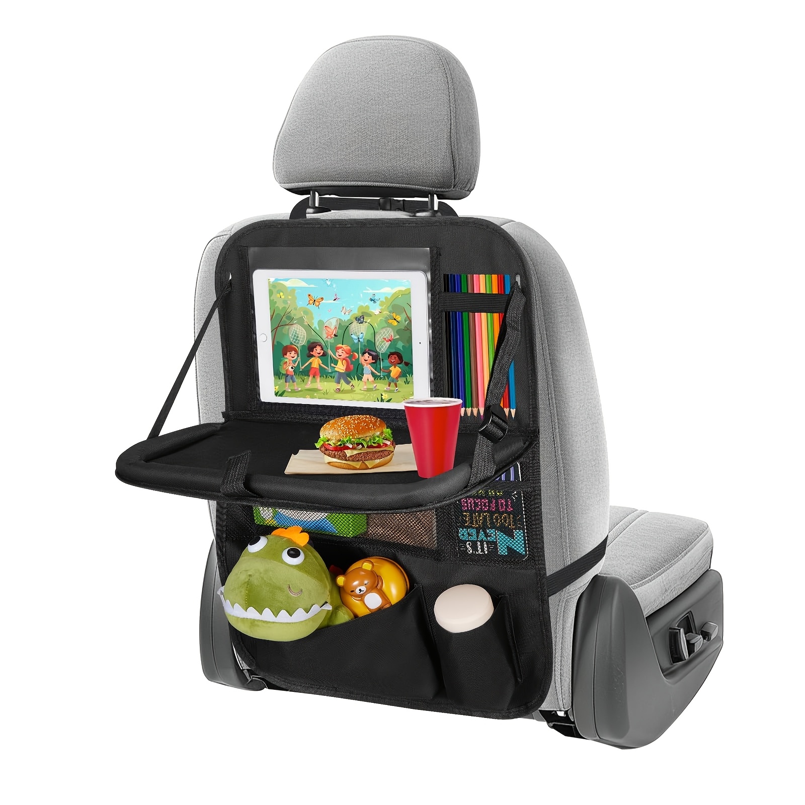 

1pc Organisateur de Siège de Voiture Oxford, Sac de Rangement pour Voiture avec Plateau de Table à Manger, à la Saleté et à l' - Convient pour les Snacks et les Jouets