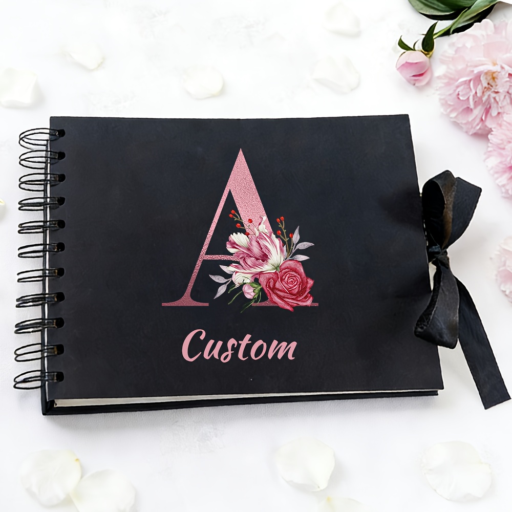 TEMU 1pc 60-page () Custom Wedding Photo Album & Scrapbook Book With Alphabet Printing Suitable For Wedding , Anniversary Albums, Paper Photo Books,