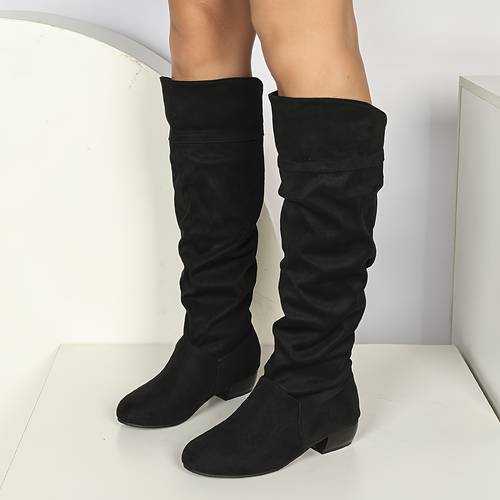 new summer 2025 fashion boots for women rubber calf fashion boots autumn chunky heel shoes plus size gifts for friends at christmas gifts for elders at thanksgiving new autumn winter womens long boots korean style stretch boots