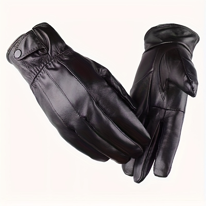 

Unisex Sheepskin Gloves Lined Touchscreen Suitable For Riding Driving - Snap