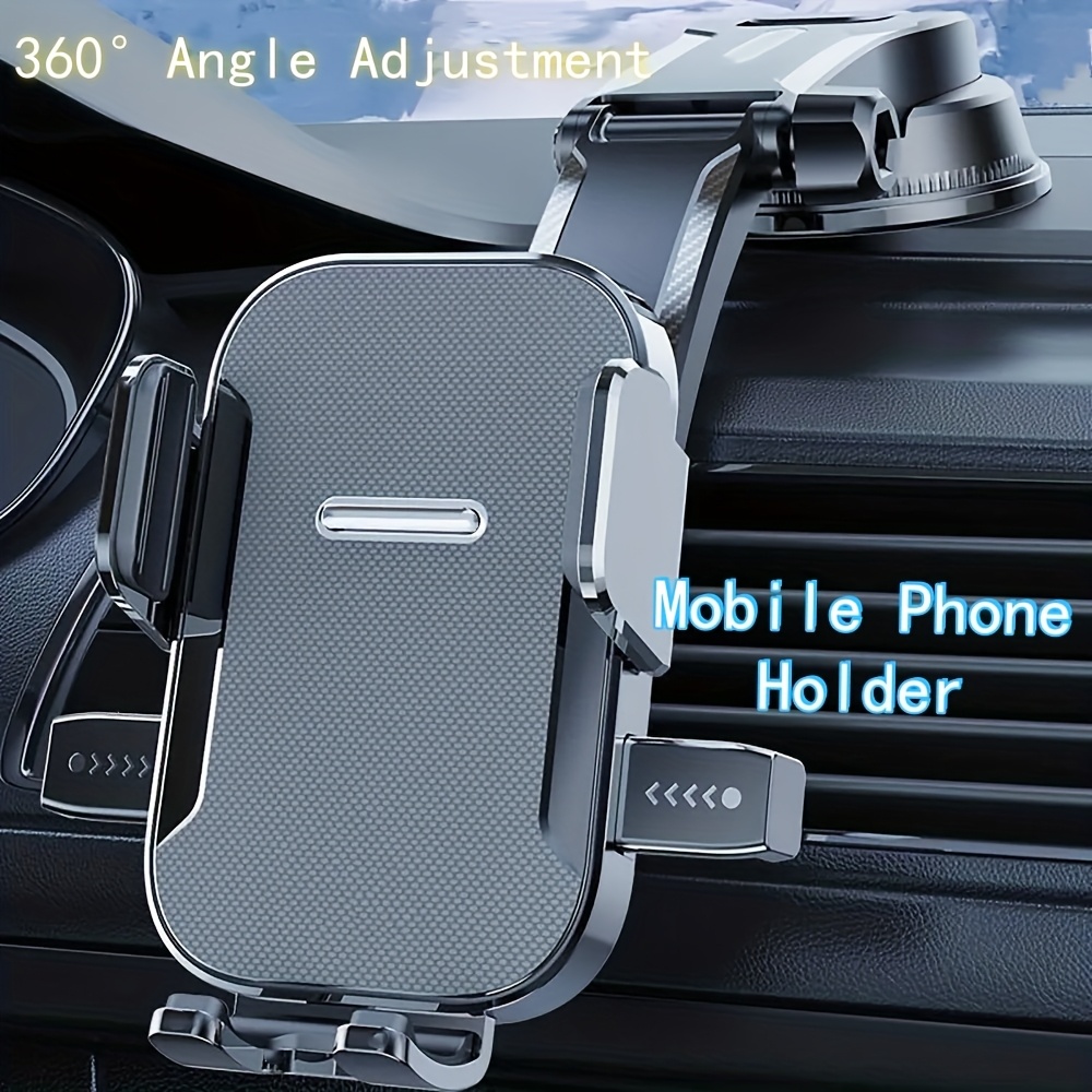 adjustable suction cup phone holder with 360 rotation for car dashboards and windshields