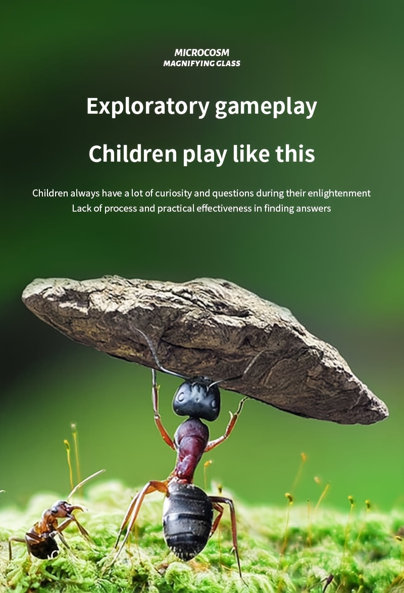 Microscopio Portátil 2-en-1 de Doble Función 3-10-80X con Luz LED Morada para Aventuras al Aire Libre, un Buen Regalo de Cumpleaños y del Día del Niño desde el Laboratorio a la Naturaleza