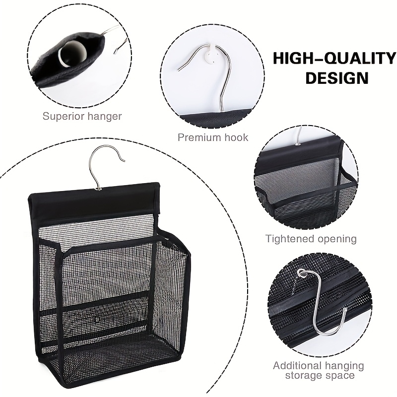   shower storage hook multi functional hanging bathroom basket kitchen organizer   to install black suitable for bathrooms kitchens bedrooms living rooms Product details 3