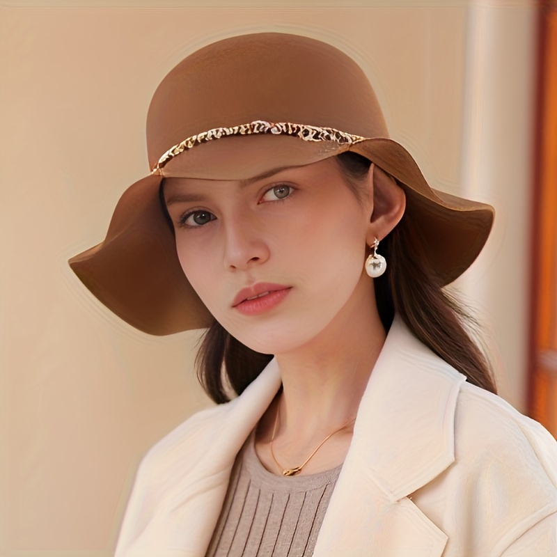 Elegant Bowknot Wool Bucket Hat Classic French Style Basin - Temu