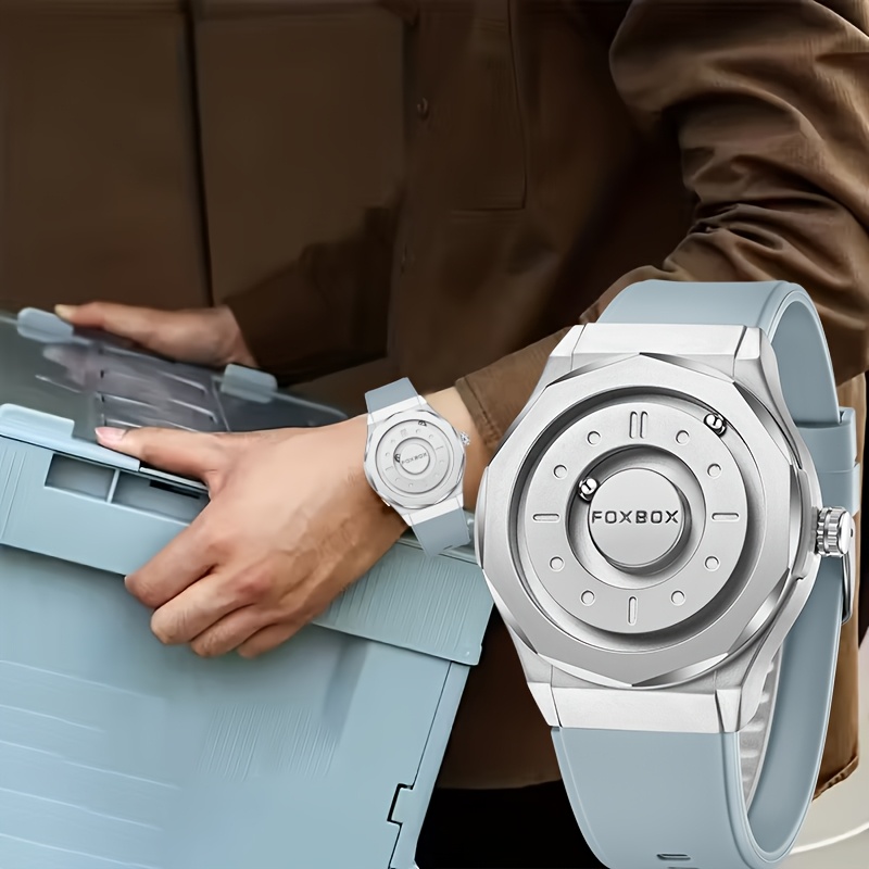 Image of Lige Men's & Women's Magnetic Quartz Watch - / Strap, Elegant Round Face Casual Wristwatch With Magnetic Closure, Durable For Casual Attire, Christmas Gift For Him/her