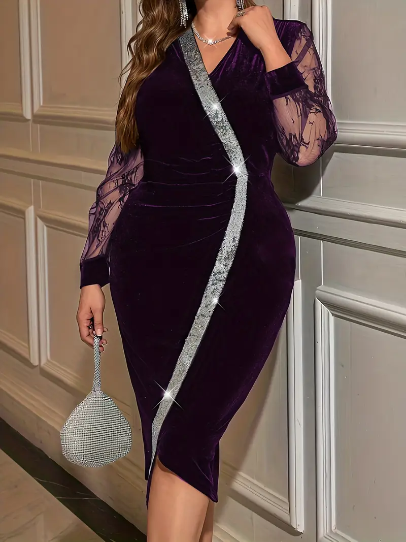 plus size plus size plus size womens velvet dress lace sheer - Temu Cyprus plus size plus size plus size womens velvet dress lace sheer - Temu Cyprus