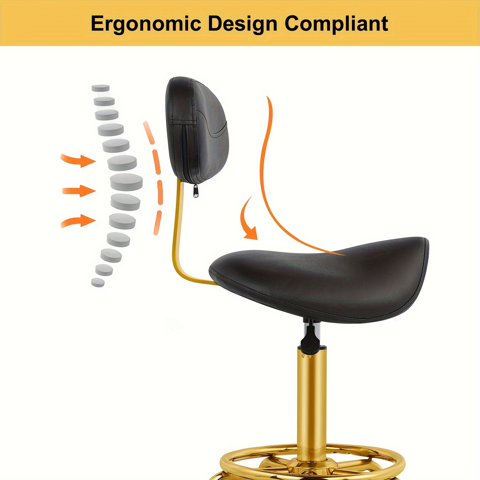 rolling chair stool backrest ergonomic stool Temu