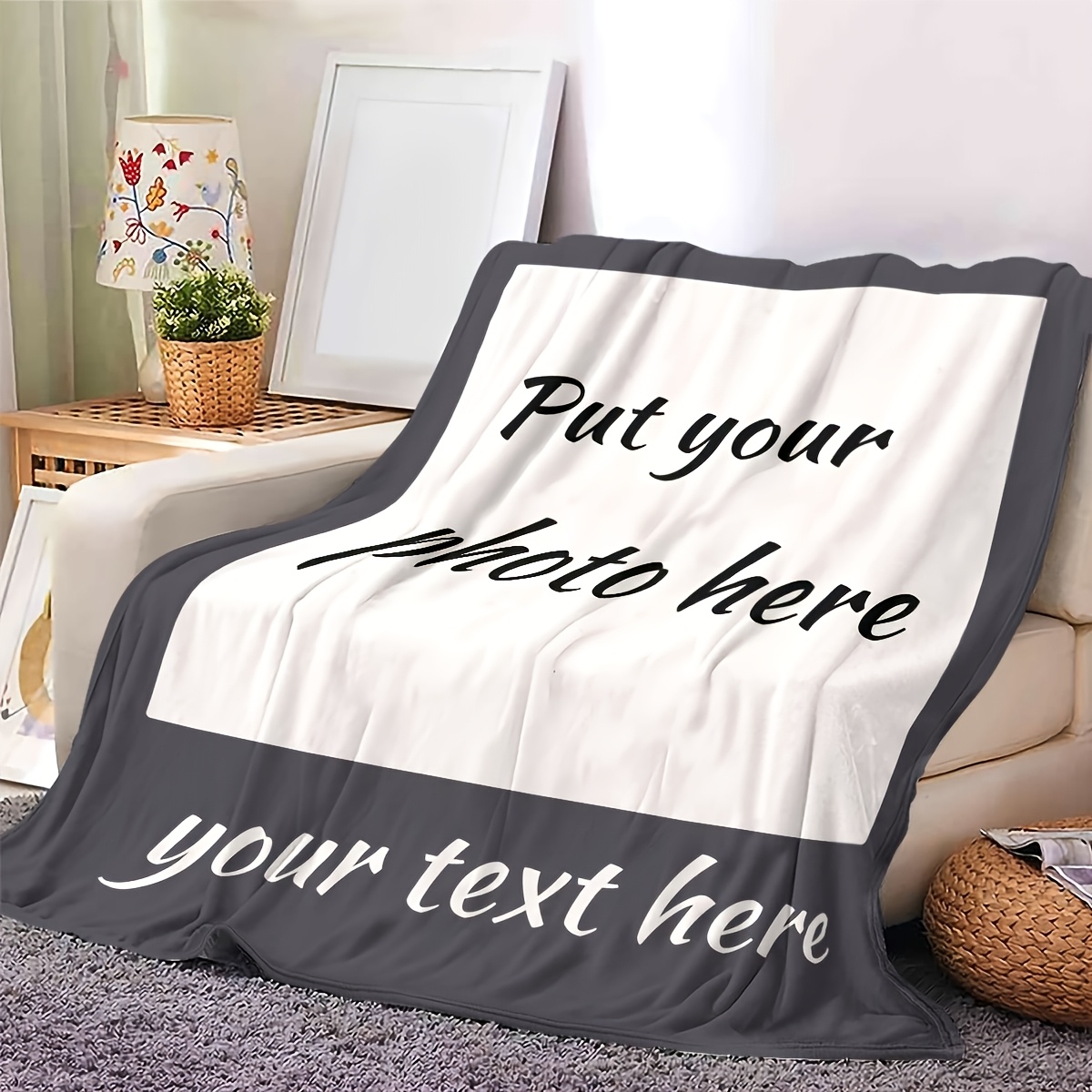 Custom Blanket with Personalized Image and Text