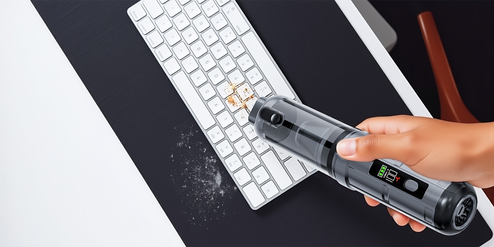 Portable Car Vacuum Cleaner - Handheld Vacuum Cleaner with High Power, Wireless Small Vacuum Cleaner, USB Rechargeable, One-Click Dust Discharge Function, Suitable for Home, Pets, Car, Office