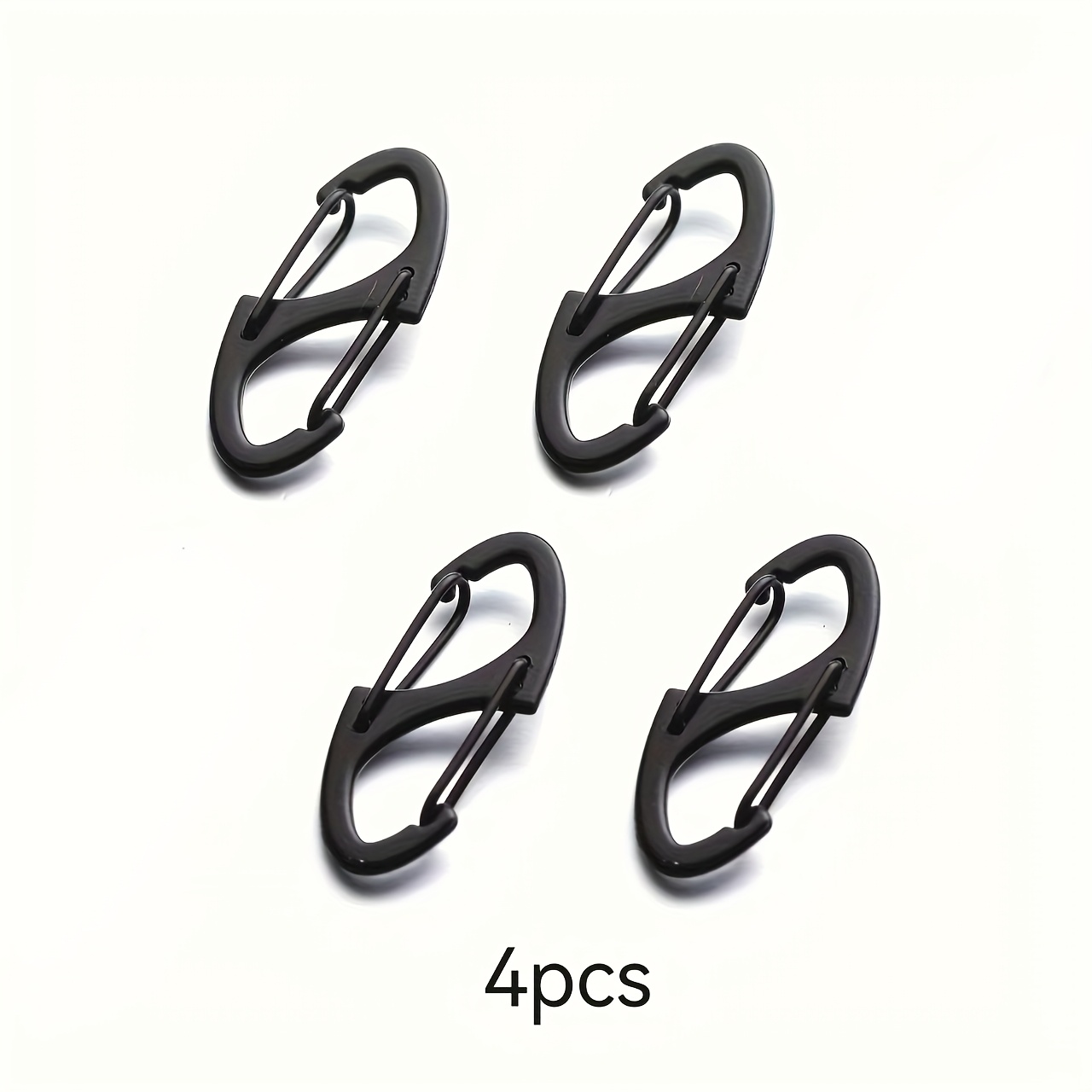 Image of 4pcs Black Alloy Anti-theft Zipper Locks With Hooks - Secure Closure For Backpacks And Bags, Multi-functional Metal Buckles, Theft Prevention Gear|sshaped Zipper Pulls|durable Zipper Locks Making