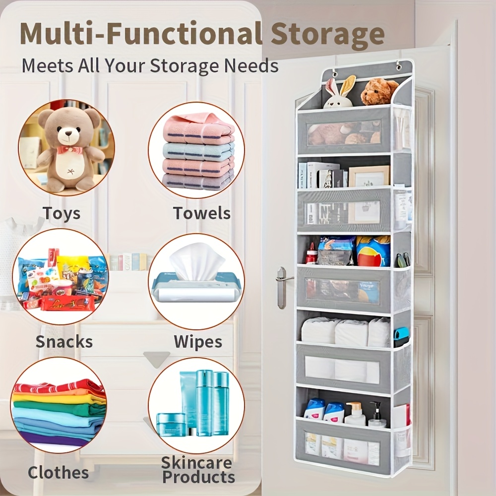 5 tier storage   tier door storage box hanging door storage box with 5 large capacity pockets anti tilt 44 pound load back of door storage box for bedroom bathroom pantry youngsterss room storage and collection use details 4