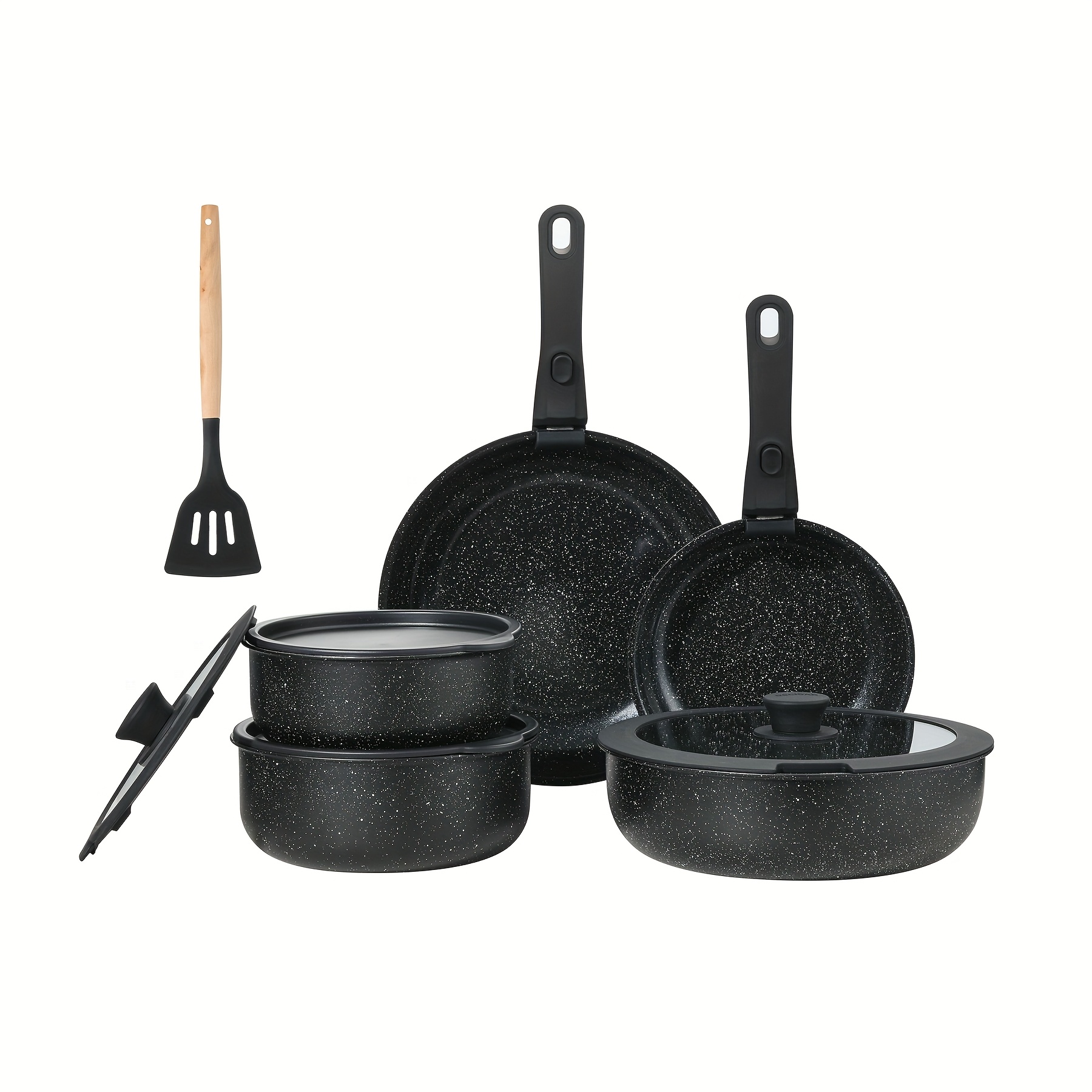 Carote Pots And Pans Ceramic Cookware Set Chef Power 24-Piece Nonstick ...