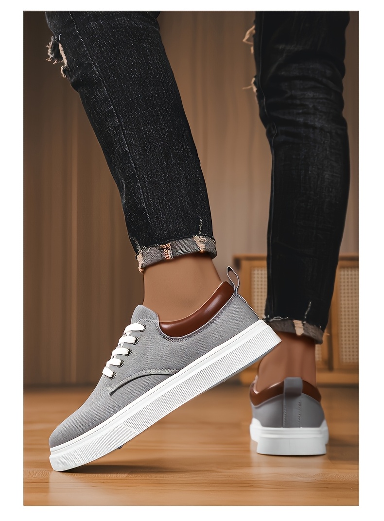Baskets en Toile Homme Bicolore Chaussures décontractées en toile pour hommes, chaussures de skate tendance et polyvalentes, baskets de sport basses élégantes