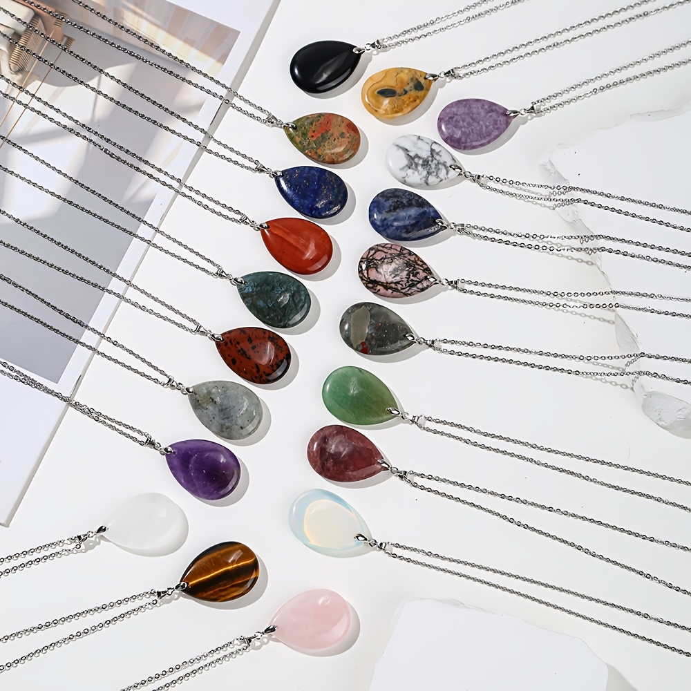 

Chic Natural Drop Pendant Necklace - Gift , December Birthstone