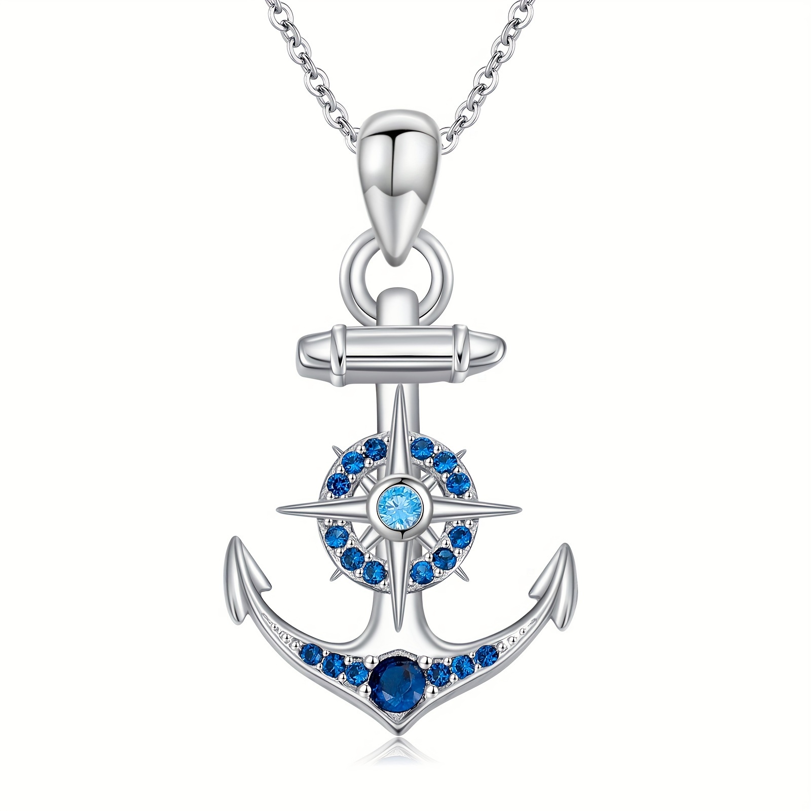 

Anchor Necklace S925 Sterling Chain Pendant Necklace For Women Nautical Jewelry 925 Sterling Silver Weight 8g