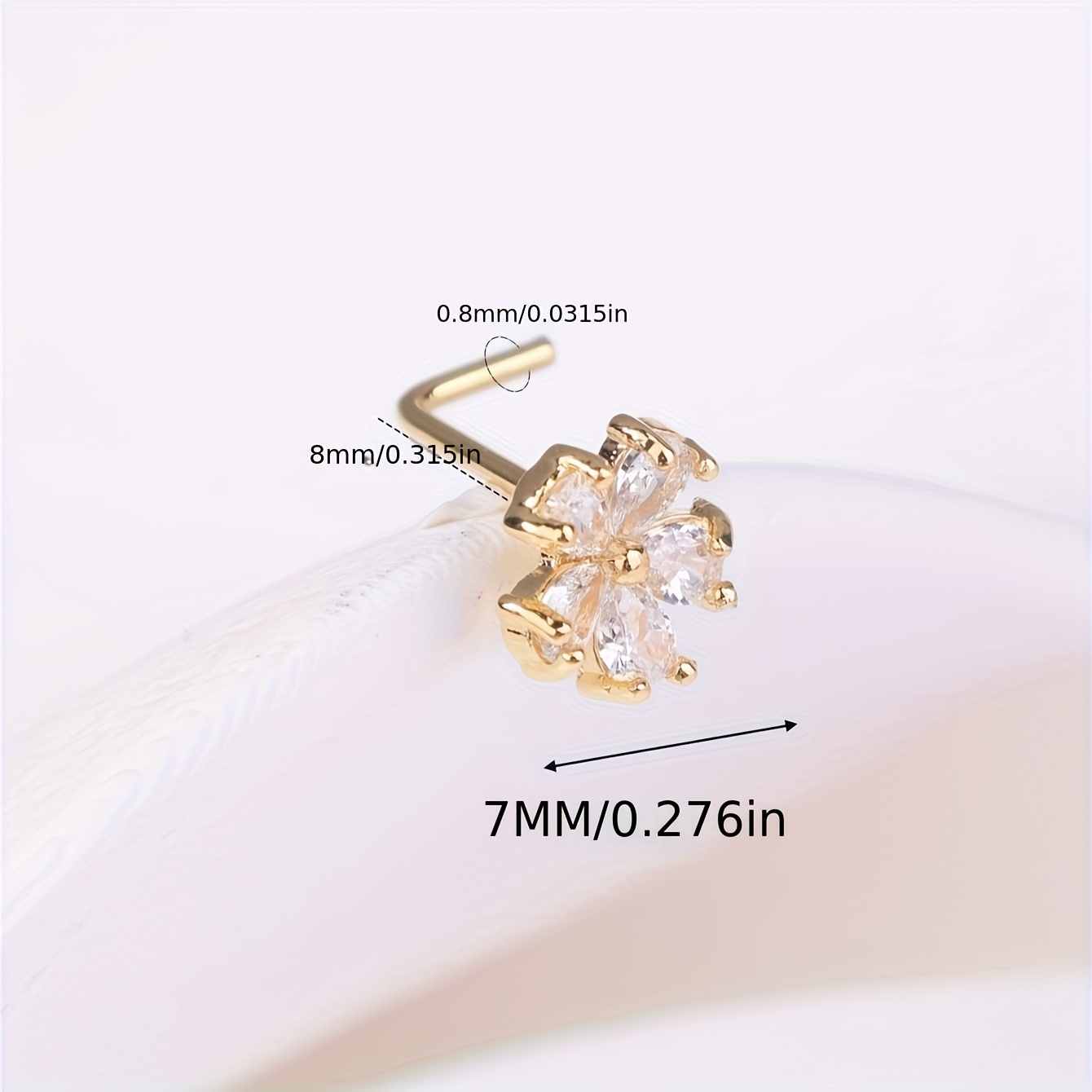 Women's Flower Nose Rings Studs, Hypoallergenic Jewelry