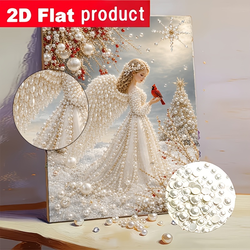TEMU Autumn Winter New Colored Pearl Diamond Painting Kit Winter And Red Bird In Warm Scene Decorating Tree Suitable For Beginners Suitable For Home