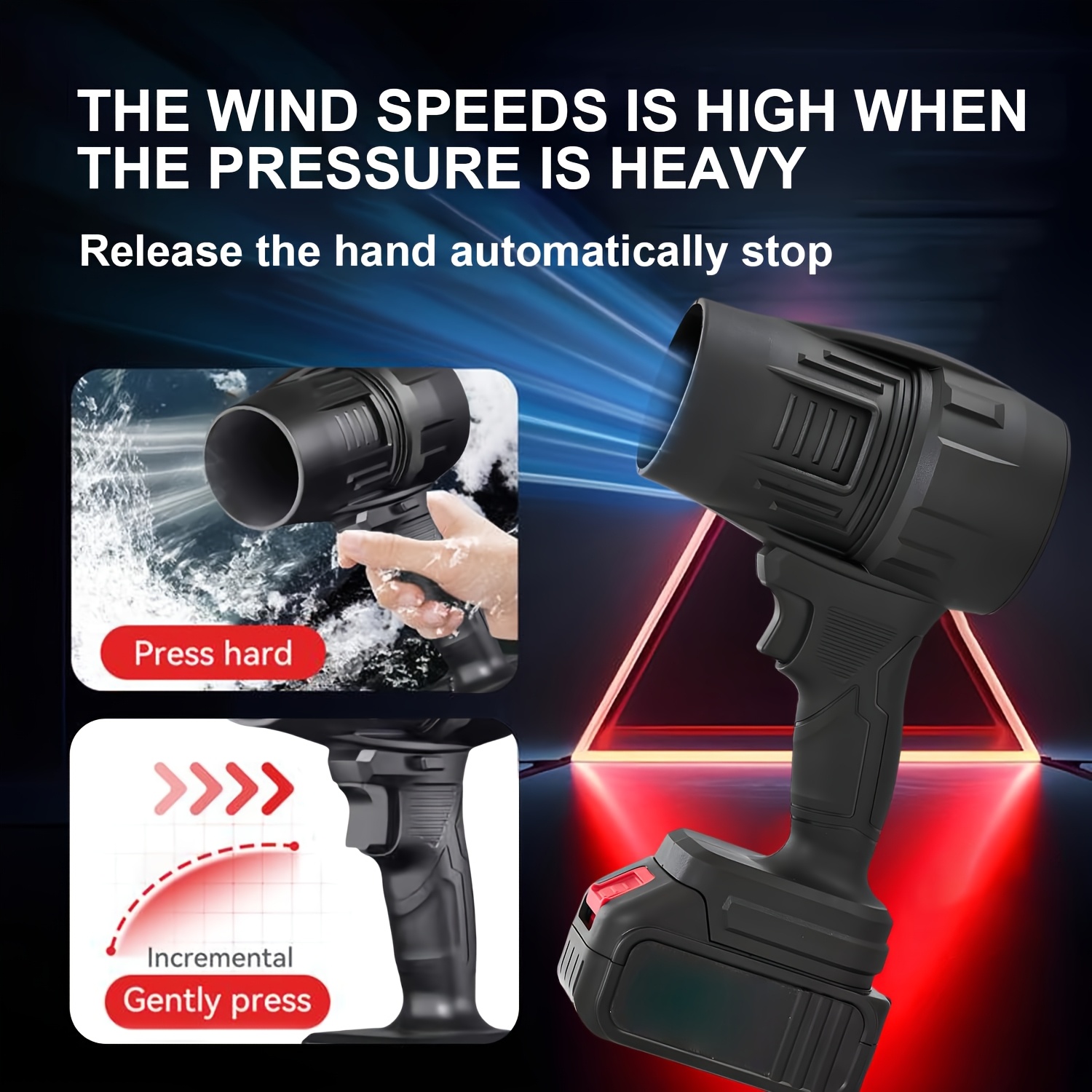 21v mini hand held electric dust remover storm blower 32000 rpm hand held wireless powerful fan car drying blower turbine fan portable outdoor defoliation dust remover lawn snow remover car cleaning dust blower birthday or holiday gift details 8