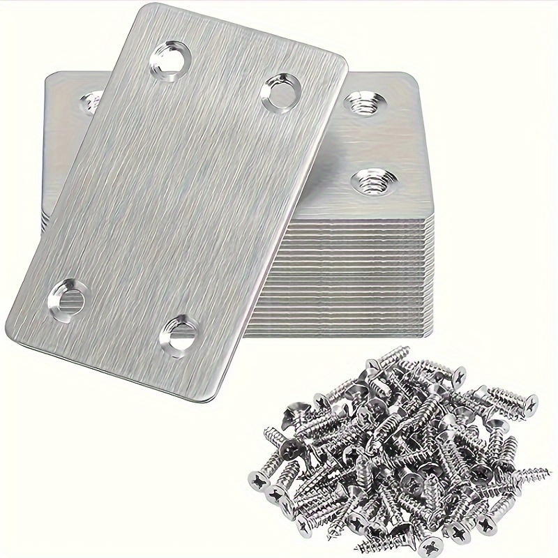 

100pcs Steel L-brackets, 4- , 20 Fixtures, 80 Countersunk , For , Wood, Shelves, Cabinets,