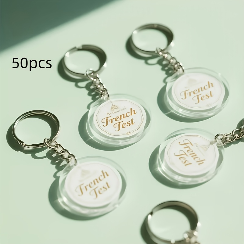TEMU [2d Flat] [2d Flat] Custom Transparent Round Keychain - Add Photo And Text, Graduation, Anniversary, Birthday, Premium Gift - Unisex Durable