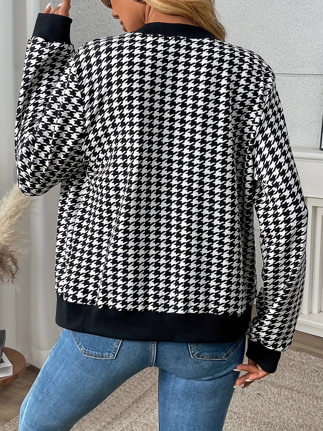 chic   zip up jacket for women casual long sleeve polyester machine washable     wild   pattern   1