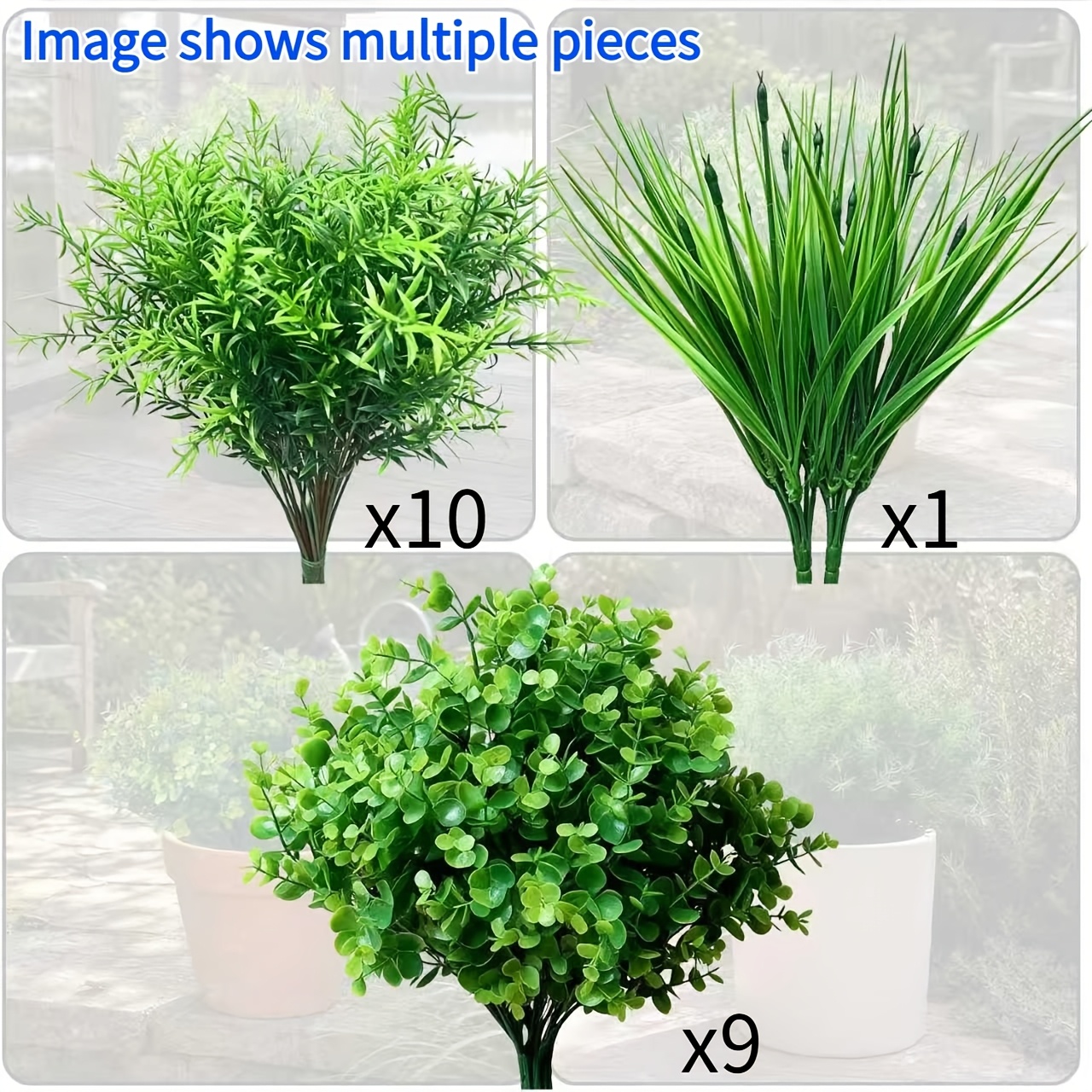 20pcs Outdoor Artificial Greenery And Flower Set, Uv-resistant Plastic Fake Flowers, Shrubs, And Chrysanthemums, Suitable For , Window Boxes, Hanging Baskets, Gardens, And Wedding Decorations