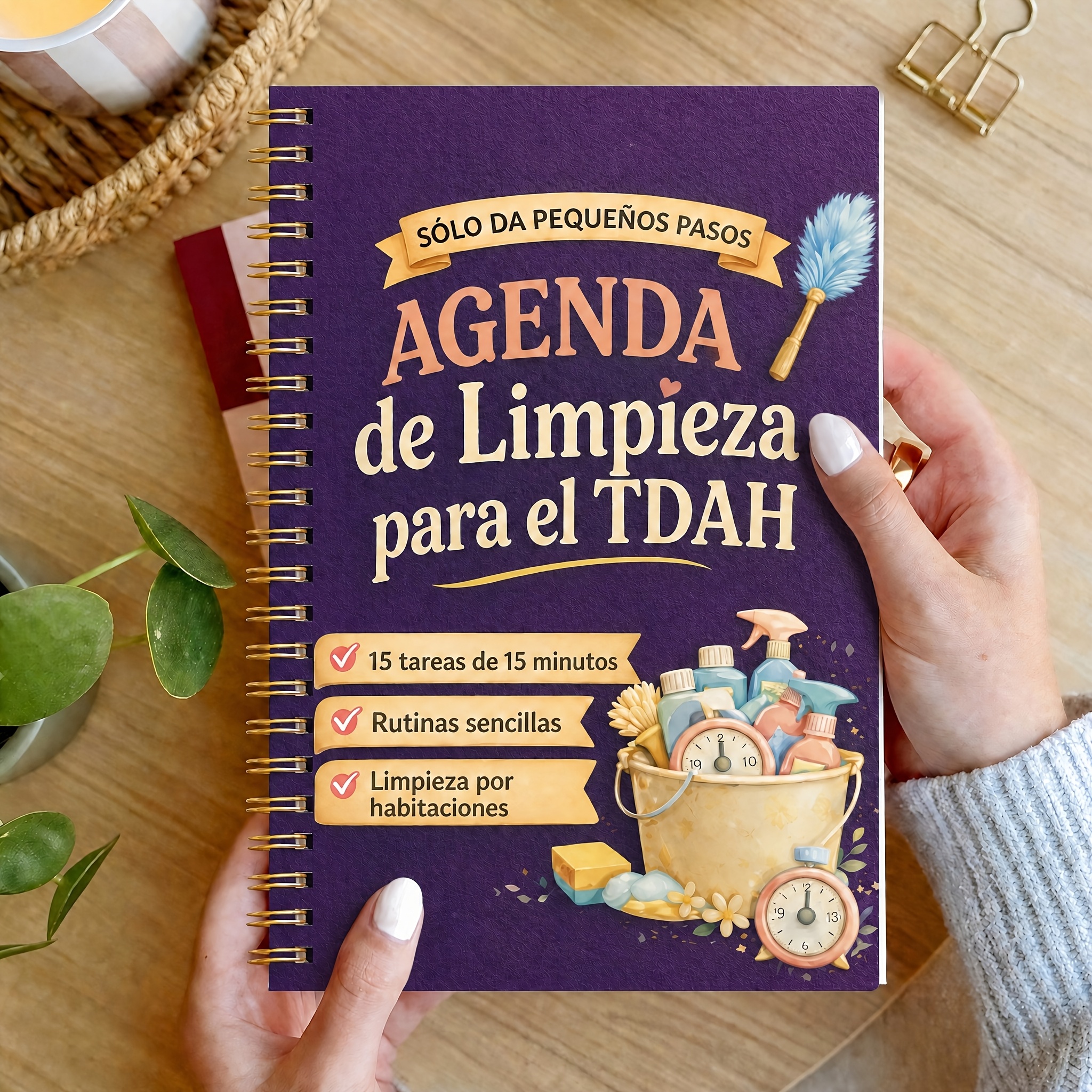 TEMU 1 Cuaderno de estético español con plan de limpieza para TDAH, horario y de de limpieza del hogar, cuaderno de limpieza diario/semanal/mensual/,