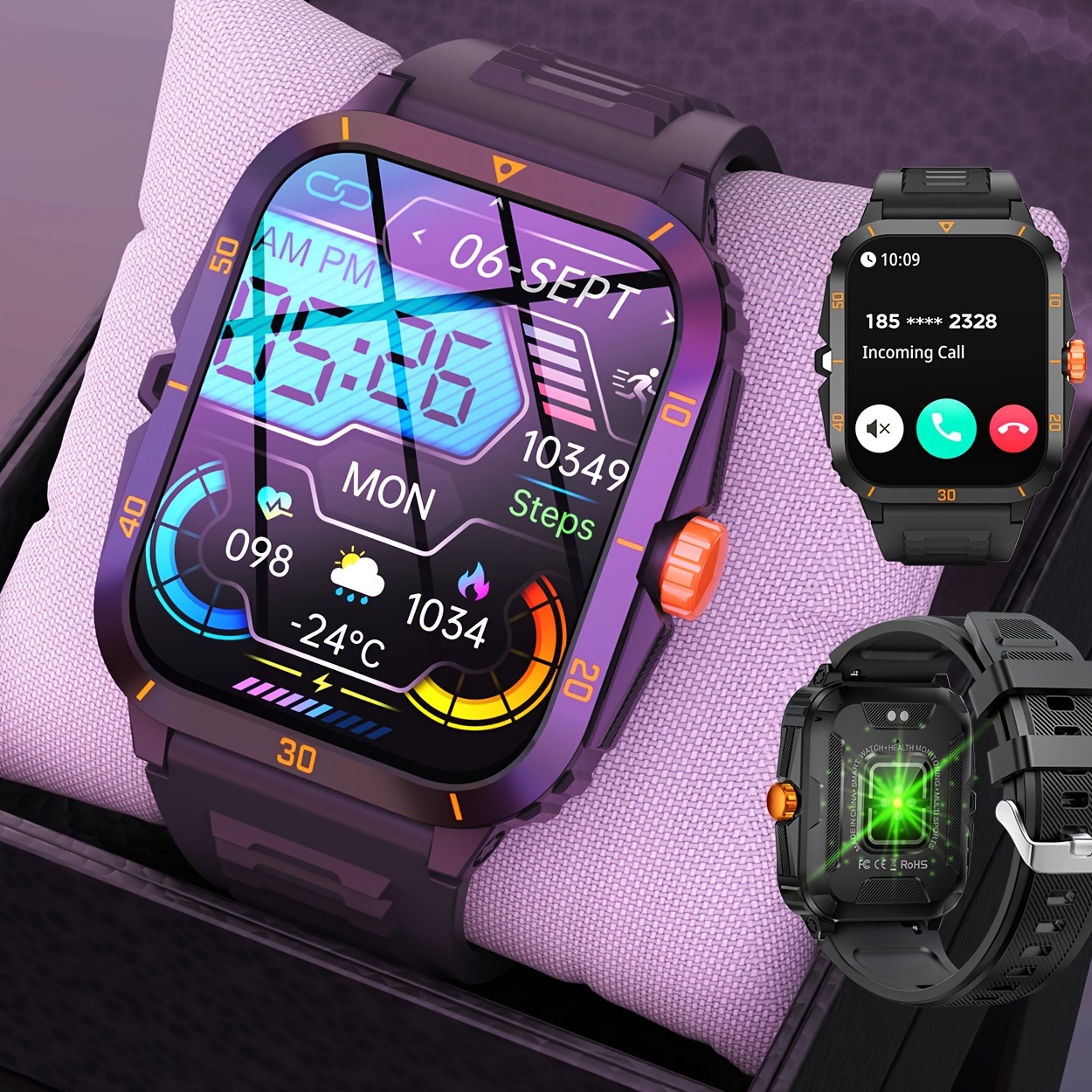 Reloj inteligente para hombre, rastreador de actividad física: relojes con  pantalla táctil de 2.0 pulgadas, resistente al agua, para llamadas