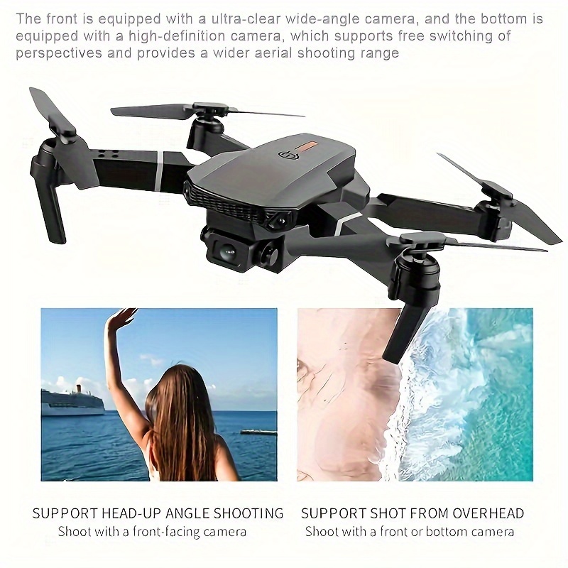 hot e88pro professional 5 batteries play one click and landing foldable rc cheap remote control toy suitable for beginners holiday gift christmas details 4