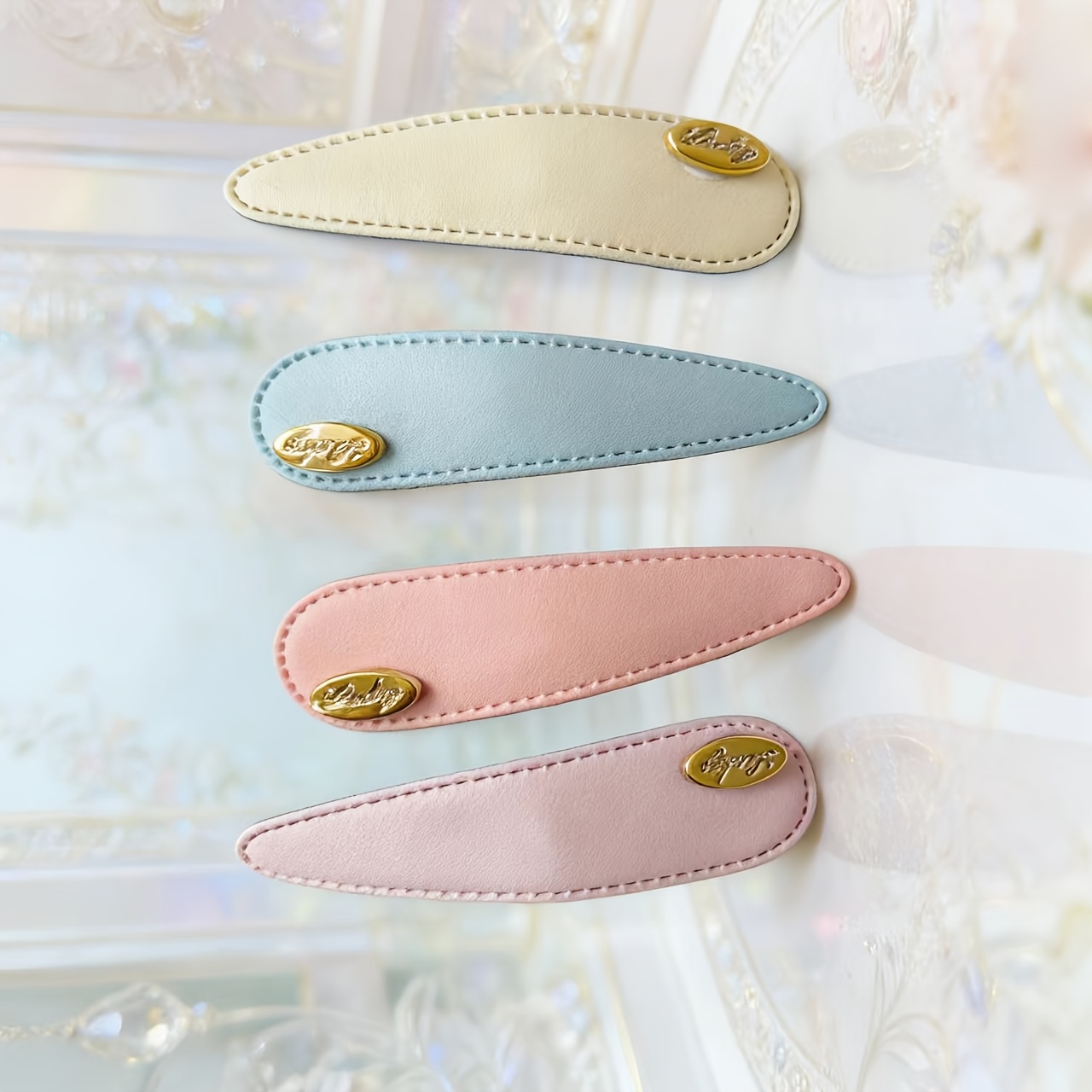 TEMU 2pcs 4pcs Hairpin Crystal Letter Faux Leather U Clip Temperament Women's Hair Clip Daily Versatile Broken Hair Clip